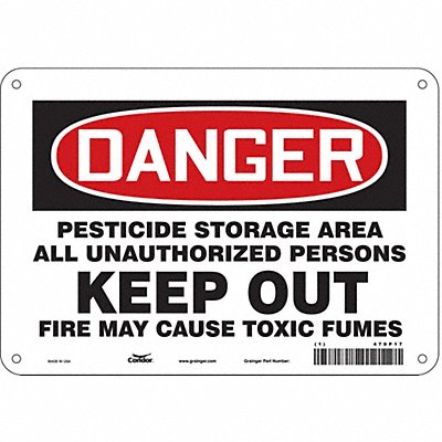 CONDOR 470P17 Safety Sign 7 inx10 in Polyethylene