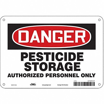 CONDOR 470P27 Safety Sign 7 in x 10 in Aluminum