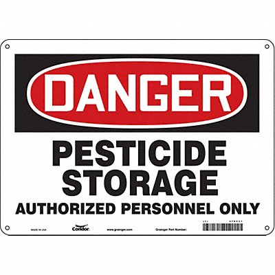 CONDOR 470P31 Safety Sign 10 in x 14 in Polyethylene
