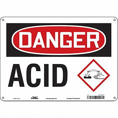 CONDOR 470R63 Safety Sign 10 inx14 in Polyethylene