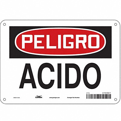 CONDOR 470R87 Safety Sign 7 in x 10 in Polyethylene