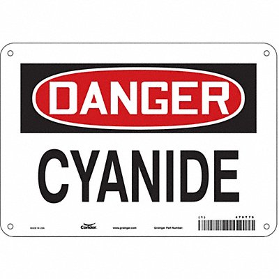 CONDOR 470T76 Safety Sign 7 in x 10 in Aluminum