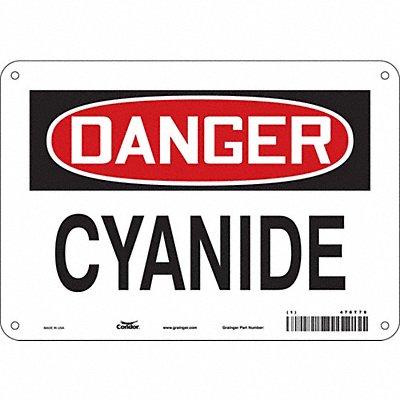 CONDOR 470T79 Safety Sign 7 in x 10 in Polyethylene