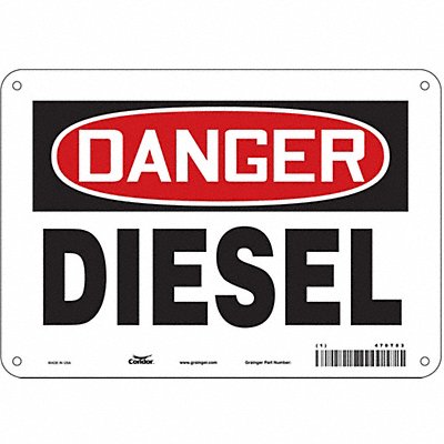 CONDOR 470T83 Safety Sign 7 in x 10 in Aluminum