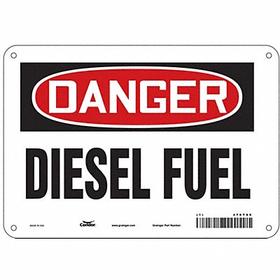CONDOR 470T90 J6920 Safety Sign 7 in x 10 in Aluminum