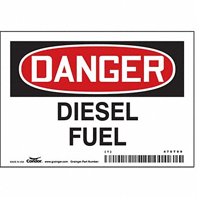 CONDOR 470T99 J6920 Safety Sign 3 1/2 inx5 in Vinyl