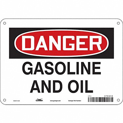 CONDOR 470U42 Safety Sign 7 in x 10 in Aluminum
