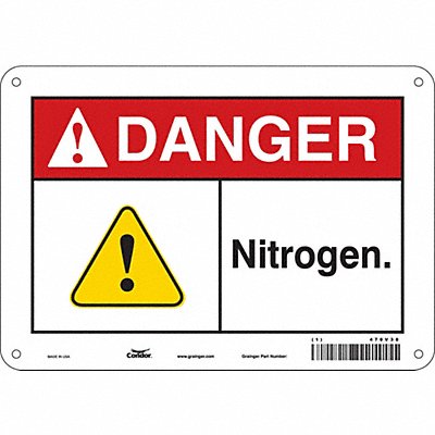 CONDOR 470V38 Safety Sign 7 in x 10 in Polyethylene