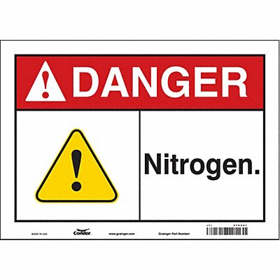 CONDOR 470V41 Safety Sign 10 in x 14 in Vinyl