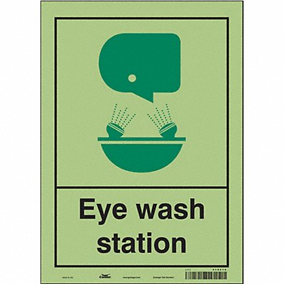 CONDOR 470Z14 Safety Sign 14 in x 10 in Glow Vinyl