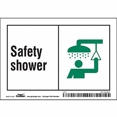CONDOR 471A05 Safety Sign 3 1/2 in x 5 in Vinyl
