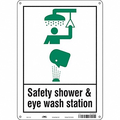CONDOR 471A30 Safety Sign 14 in x 10 in Polyethylene