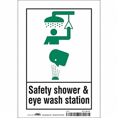 CONDOR 471A32 Safety Sign 10 in x 7 in Vinyl