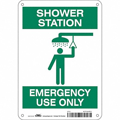 CONDOR 471A53 Safety Sign 10 in x 7 in Aluminum