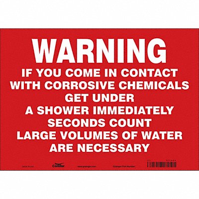 CONDOR 471A64 Safety Sign 10 in x 14 in Vinyl