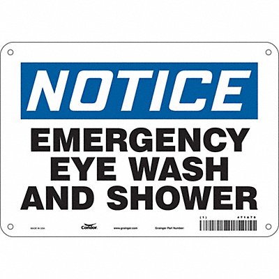 CONDOR 471A79 Safety Sign 7 in x 10 in Polyethylene