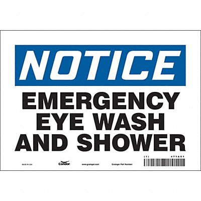 CONDOR 471A81 Safety Sign 7 in x 10 in Vinyl