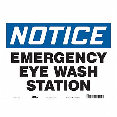 CONDOR 471A88 Safety Sign 10 in x 14 in Vinyl