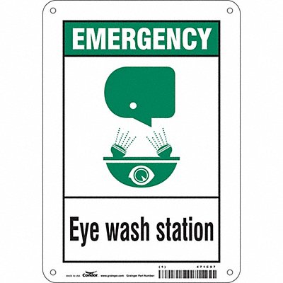 CONDOR 471C07 Safety Sign 10 in x 7 in Polyethylene