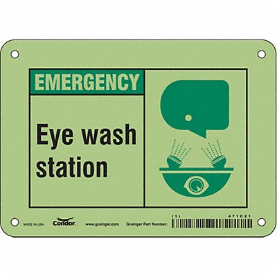 CONDOR 471C21 Safety Sign 5 in x 7 in Aluminum