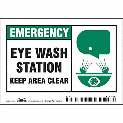 CONDOR 471C44 Safety Sign 3 1/2 in x 5 in Vinyl