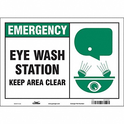 CONDOR 471C47 Safety Sign 10 in x 14 in Vinyl