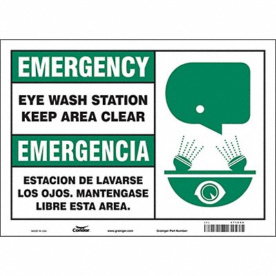 CONDOR 471C60 Safety Sign 10 in x 14 in Vinyl