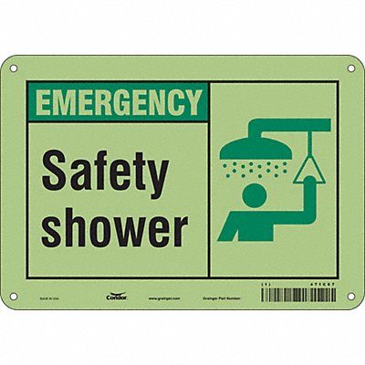 CONDOR 471C67 Safety Sign 7 in x 10 in Polyethylene