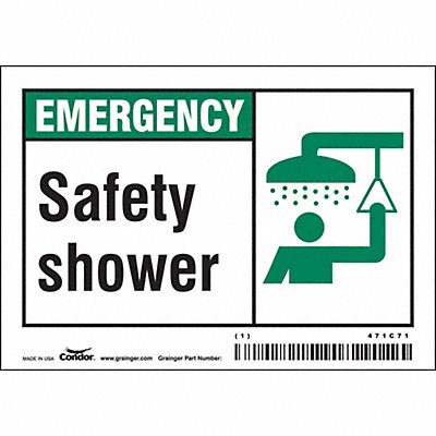 CONDOR 471C71 Safety Sign 3 1/2 in x 5 in Vinyl