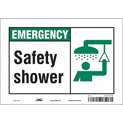 CONDOR 471C73 Safety Sign 7 in x 10 in Vinyl