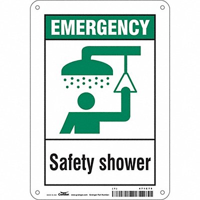 CONDOR 471C75 Safety Sign 10 in x 7 in Aluminum