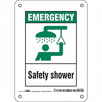 CONDOR 471C81 Safety Sign 7 in x 5 in Polyethylene