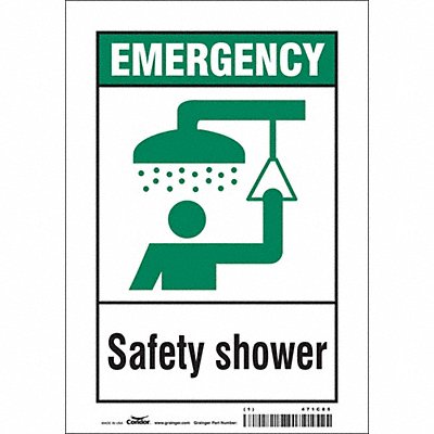 CONDOR 471C85 Safety Sign 10 in x 7 in Vinyl