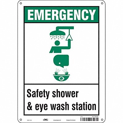 CONDOR 471D08 Safety Sign 14 in x 10 in Aluminum