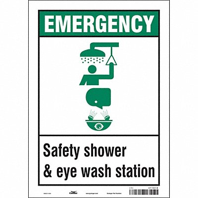 CONDOR 471D18 Safety Sign 14 in x 10 in Vinyl