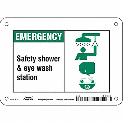 CONDOR 471D30 Safety Sign 5 in x 7 in Polyethylene