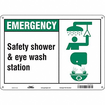 CONDOR 471D32 Safety Sign 10 in x 14 in Polyethylene