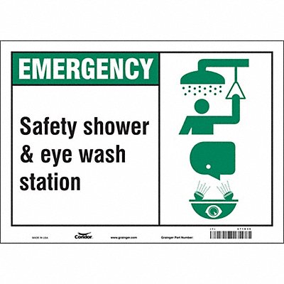 CONDOR 471D35 Safety Sign 10 in x 14 in Vinyl