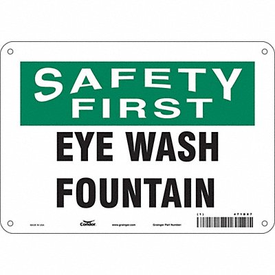 CONDOR 471D87 Safety Sign 7 in x 10 in Aluminum