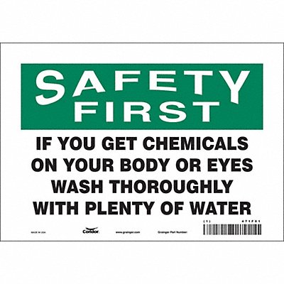 CONDOR 471F01 Safety Sign 7 in x 10 in Vinyl