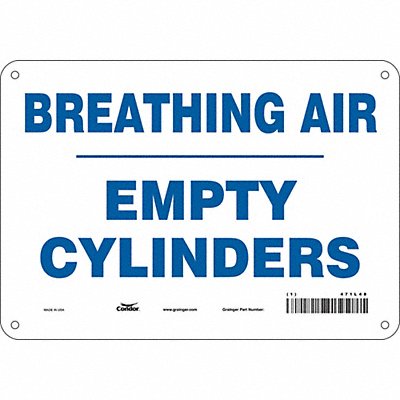 CONDOR 471L48 Safety Sign 7 in x 10 in Aluminum