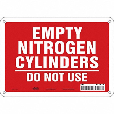 CONDOR 471M79 Safety Sign 7 in x 10 in Aluminum