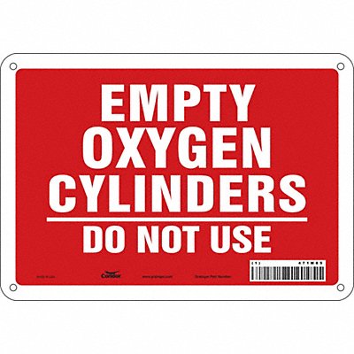 CONDOR 471M85 J8590 Safety Sign 7 in x 10 in Aluminum