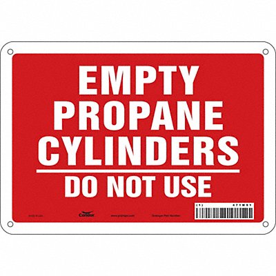 CONDOR 471M91 Safety Sign 7 in x 10 in Aluminum