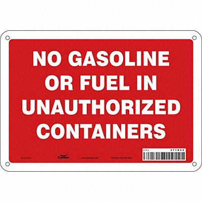 CONDOR 471N52 Safety Sign 7 in x 10 in Aluminum