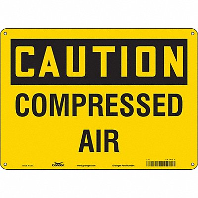 CONDOR 471N71 Safety Sign 10 in x 14 in Aluminum