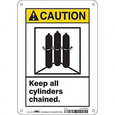 CONDOR 471N88 Safety Sign 10 inx7 in Aluminum
