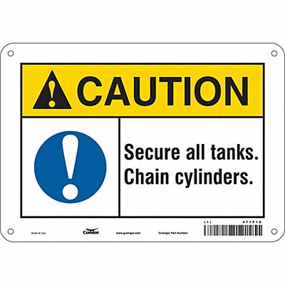 CONDOR 471P10 Safety Sign 7 inx10 in Polyethylene