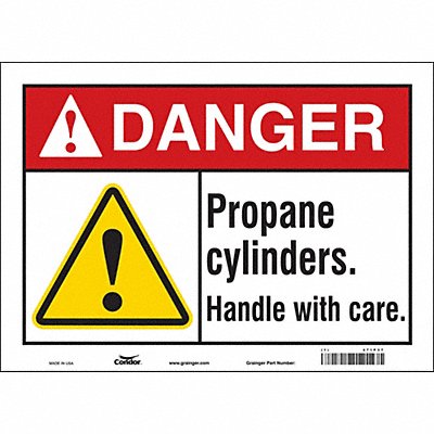 CONDOR 471P37 Safety Sign 10 in x 14 in Vinyl