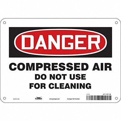 CONDOR 471P38 Safety Sign 7 in x 10 in Aluminum